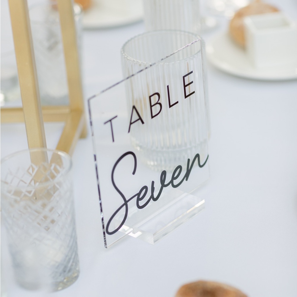 Wedding Handmade Elegant Acrylic Black Table Numbers